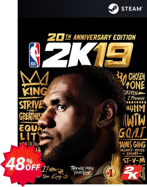 NBA 2K19 20th Anniversary Edition PC Coupon code 48% discount 