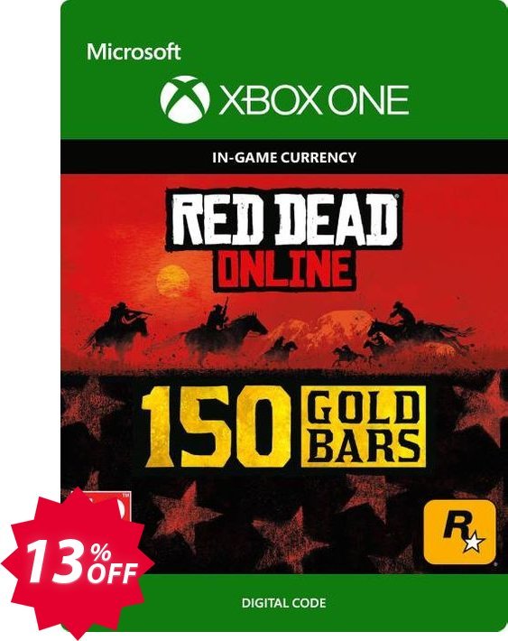 Red Dead Online: 150 Gold Bars Xbox One Coupon code 13% discount 