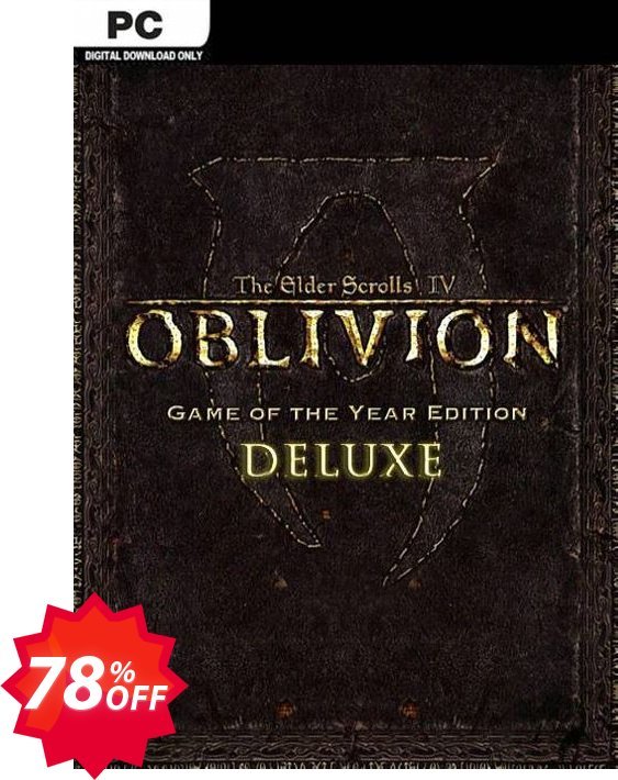 The Elder Scrolls IV 4 Oblivion® Game of the Year Edition Deluxe PC Coupon code 78% discount 