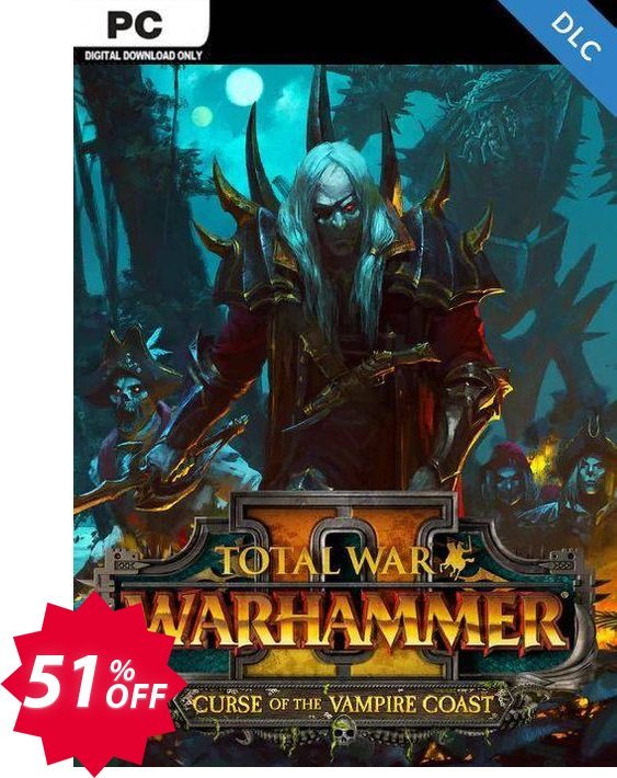 Total War Warhammer II 2 PC - Curse of the Vampire Coast DLC, WW  Coupon code 51% discount 