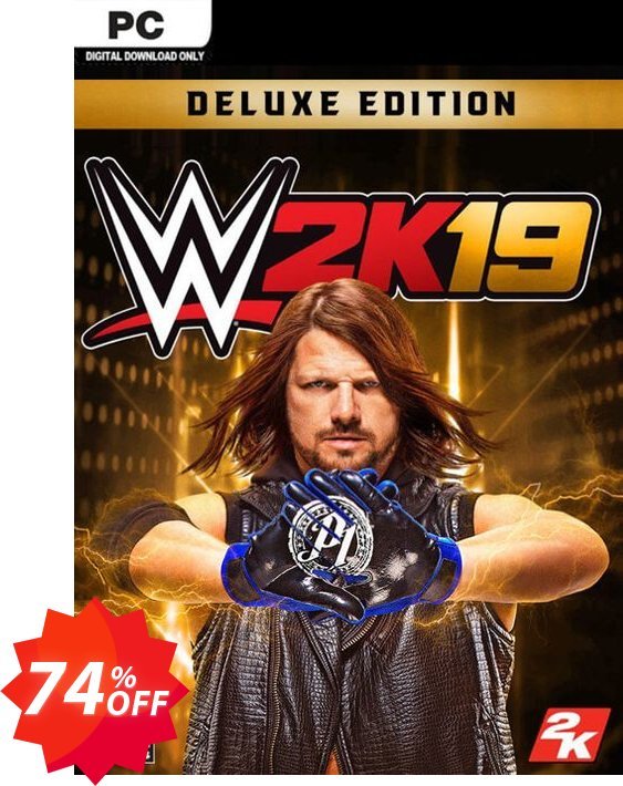 WWE 2K19 Deluxe Edition PC, EU  Coupon code 74% discount 