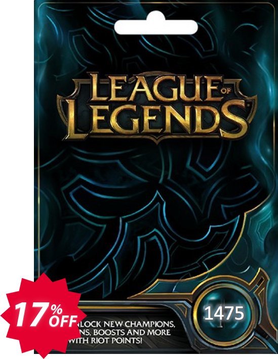 League of Legends: 1475 Riot Points Card Coupon code 17% discount 