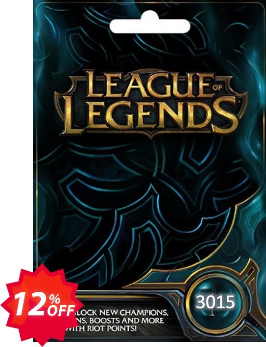League of Legends: 3015 Riot Points Card Coupon code 12% discount 