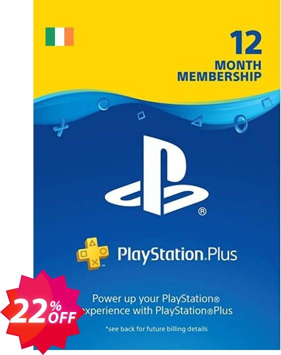 PS Plus - 12 Month Subscription, Ireland  Coupon code 22% discount 