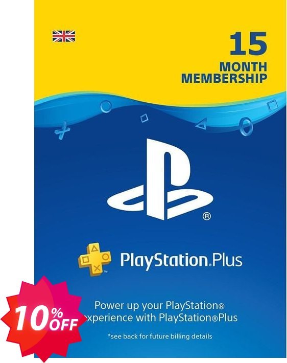 PS Plus - 15 Month Subscription, UK  Coupon code 10% discount 