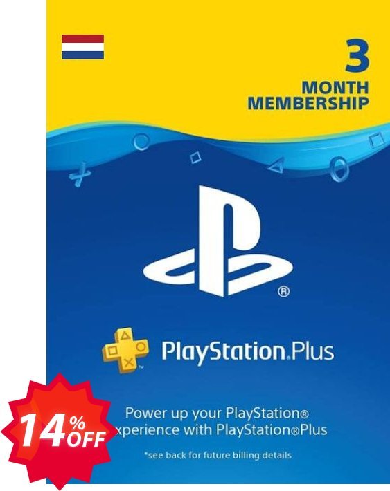 PS Plus, PS+ - 3 Month Subscription, Netherlands  Coupon code 14% discount 