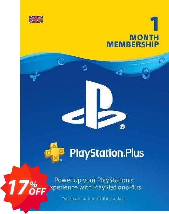PS Plus, PS+ - 30 Day Trial Subscription, UK  Coupon code 17% discount 