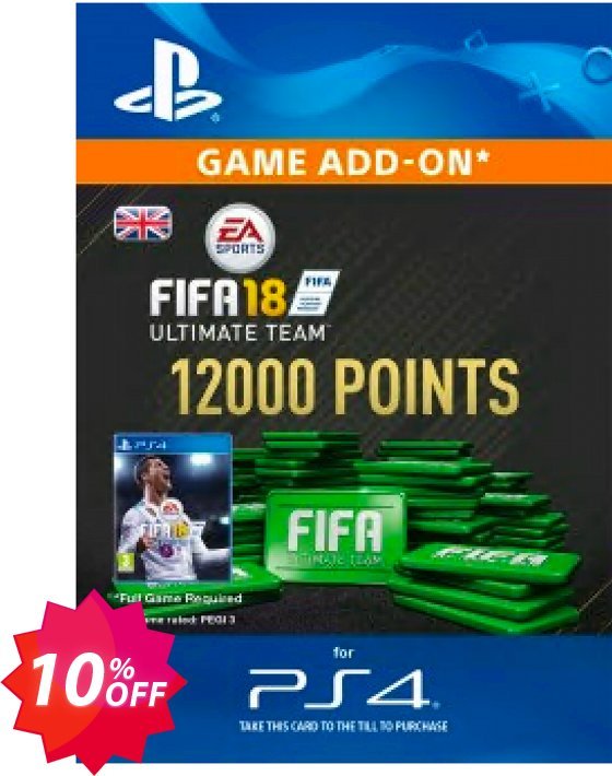 12000 FIFA 18 Points PS4 PSN Code - UK account Coupon code 10% discount 