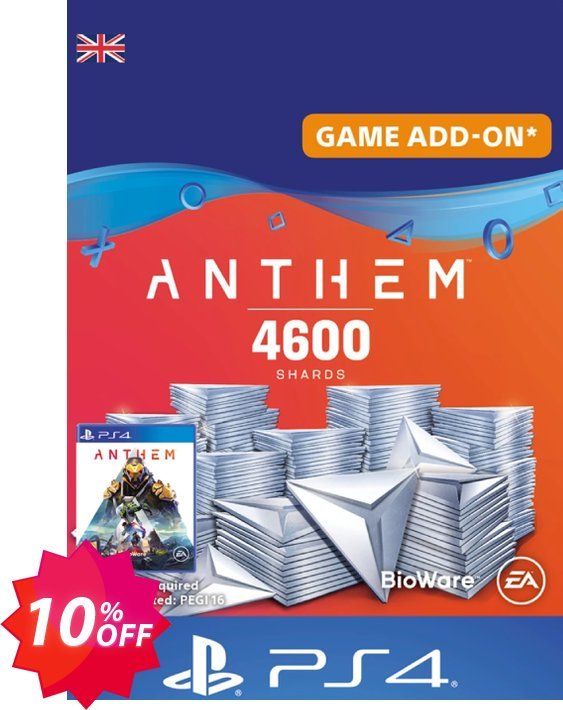 Anthem 4600 Shards PS4, UK  Coupon code 10% discount 