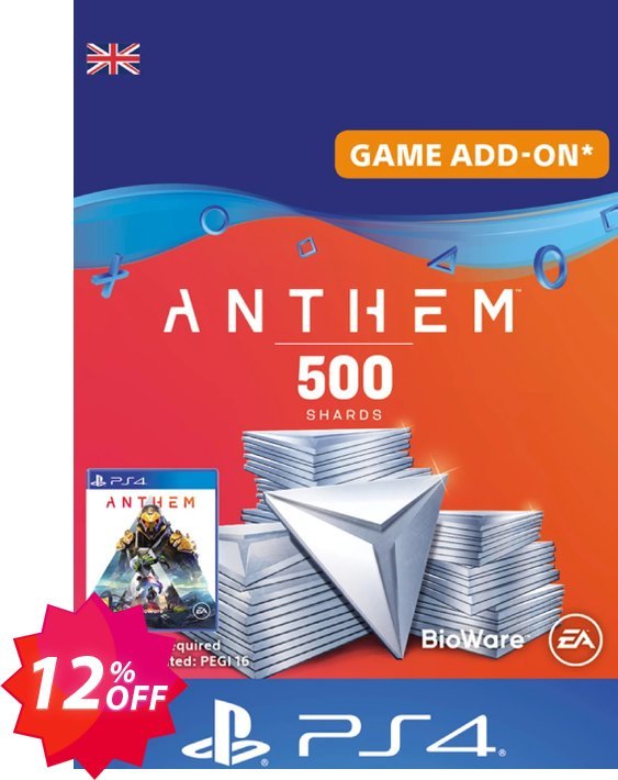 Anthem 500 Shards PS4, UK  Coupon code 12% discount 