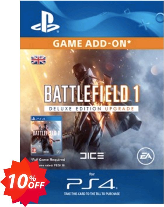 Battlefield 1 Deluxe Edition ADD-ON PS4 Coupon code 10% discount 