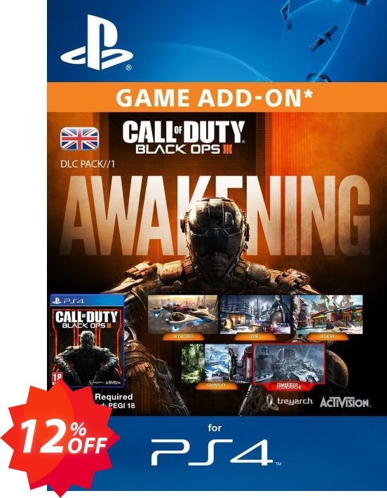 Call of Duty, COD Black Ops III 3 Awakening DLC PS4 Coupon code 12% discount 