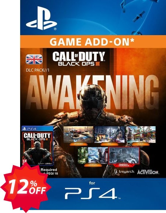 Call of Duty, COD Black Ops III 3 Awakening DLC PS4 Coupon code 12% discount 