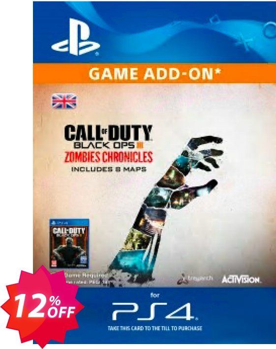 Call of Duty, COD Black Ops III 3 Zombie Chronicles PS4 Coupon code 12% discount 
