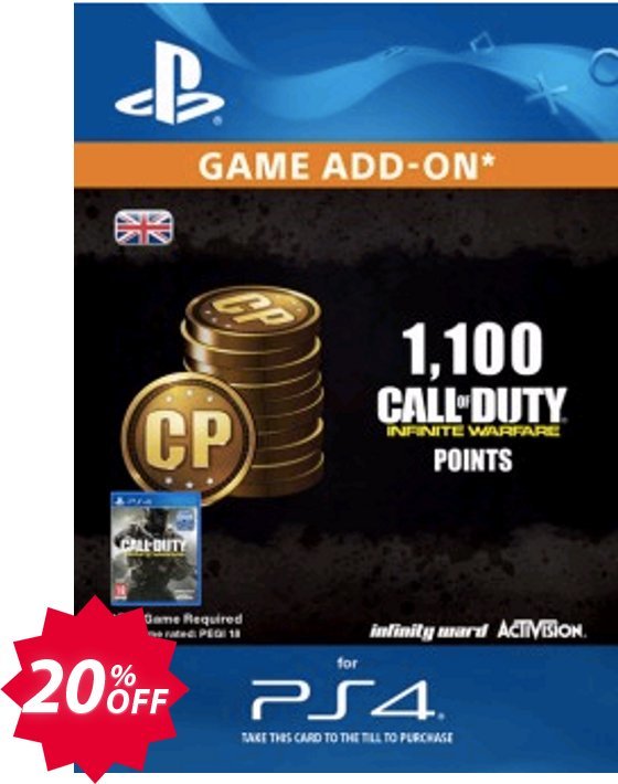 Call of Duty, COD Infinite Warfare - 1100 Points PS4 Coupon code 20% discount 