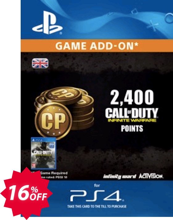Call of Duty, COD Infinite Warfare - 2400 Points PS4 Coupon code 16% discount 