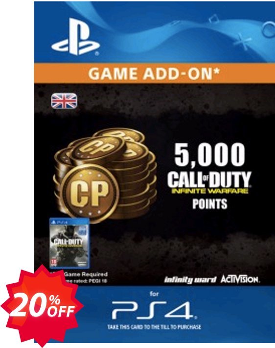 Call of Duty, COD Infinite Warfare - 5000 Points PS4 Coupon code 20% discount 