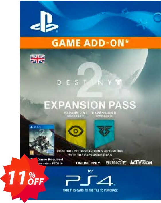 Destiny 2 Expansion Pass PS4 Coupon code 11% discount 