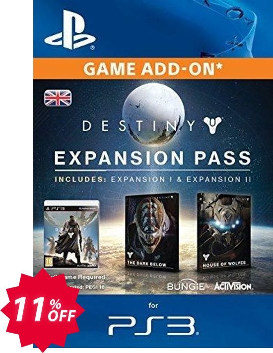 Destiny Expansion Pass PS3 Coupon code 11% discount 