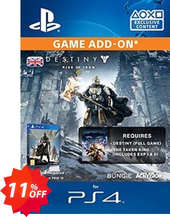 Destiny Rise of Iron PS4 Coupon code 11% discount 