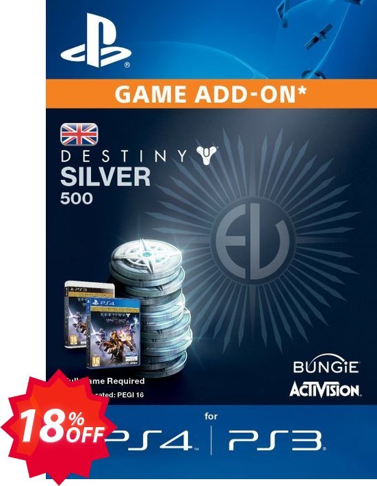 Destiny Silver 500 PS3/PS4 Coupon code 18% discount 