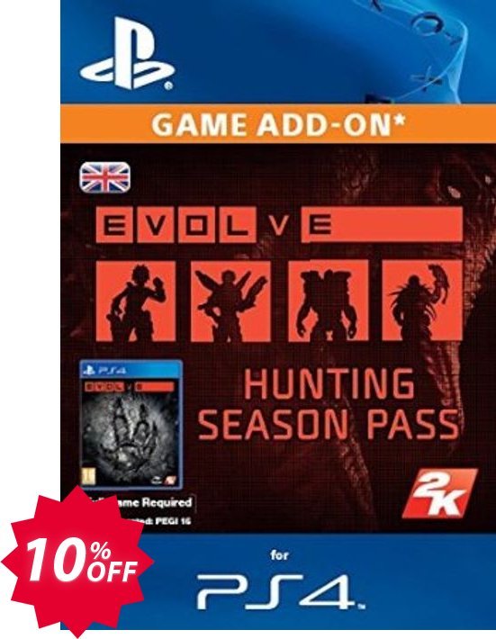 Evolve Hunting Season Pass PS4 Coupon code 10% discount 