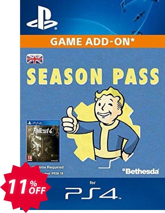 Fallout 4 Season Pass, PS4  Coupon code 11% discount 