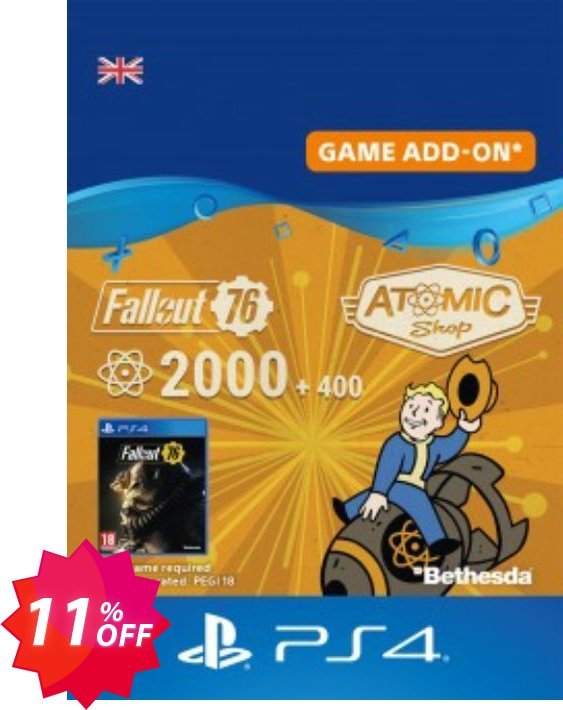 Fallout 76 - 2400 Atoms PS4 Coupon code 11% discount 