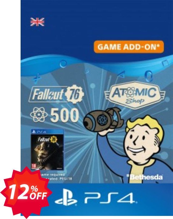 Fallout 76 - 500 Atoms PS4 Coupon code 12% discount 