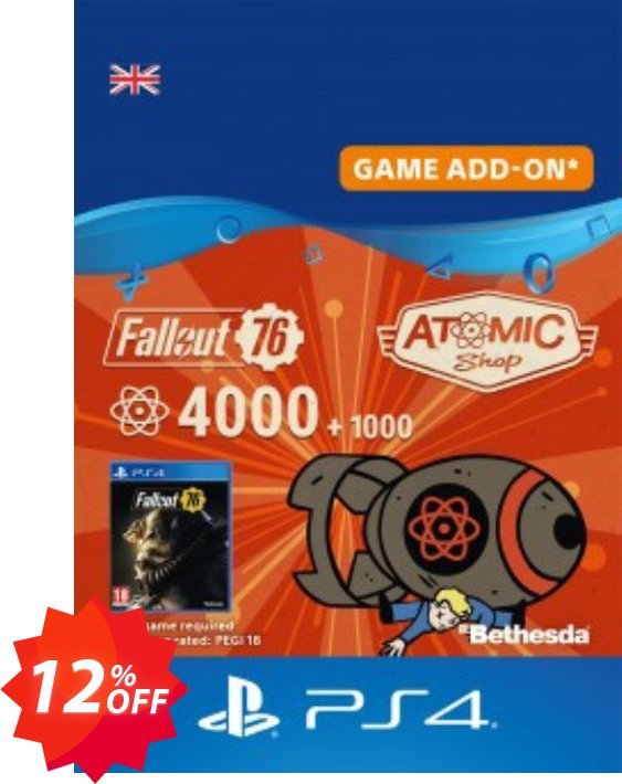 Fallout 76 - 5000 Atoms PS4 Coupon code 12% discount 