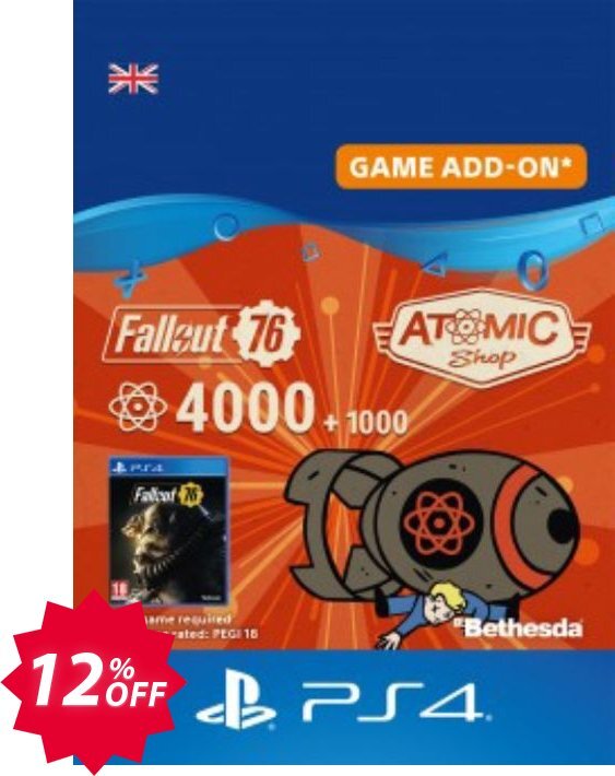 Fallout 76 - 5000 Atoms PS4 Coupon code 12% discount 