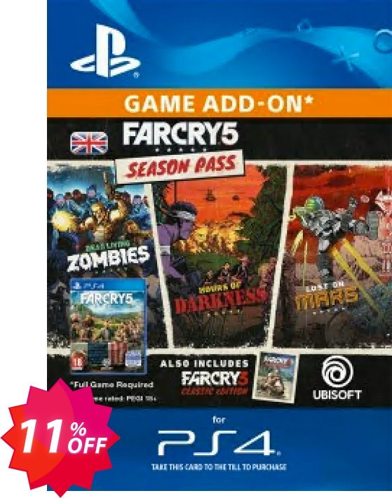Far Cry 5 Season Pass PS4 Coupon code 11% discount 