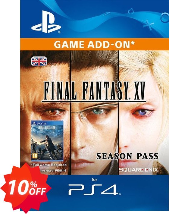 Final Fantasy XV 15 Season Pass PS4 Coupon code 10% discount 