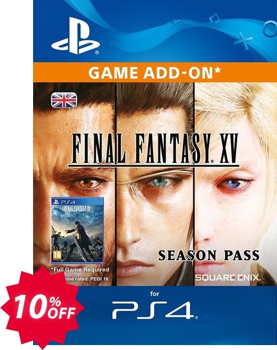 Final Fantasy XV 15 Season Pass PS4 Coupon code 10% discount 