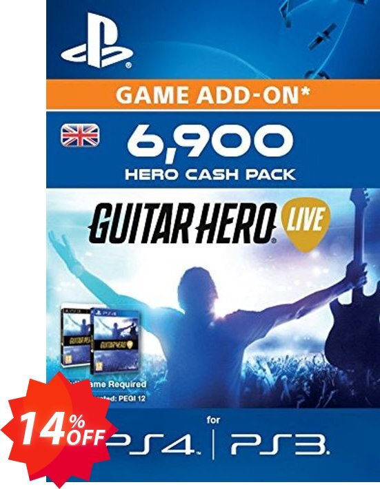 Guitar Hero Live 6900 Hero Cash Pack PS4 Coupon code 14% discount 