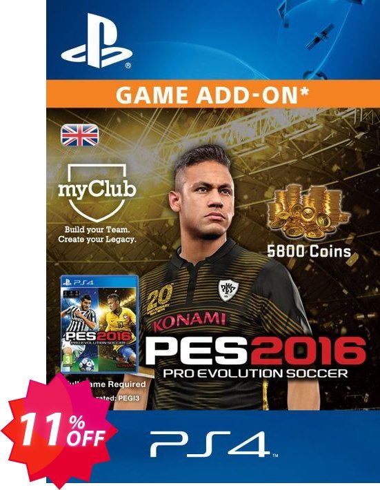 PES 2016 - 5800 myClub Coins PS4 Coupon code 11% discount 