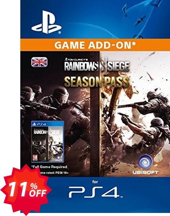 Rainbow Six Siege Season Pass PS4 Coupon code 11% discount 