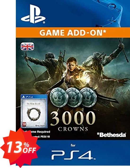The Elder Scrolls Online - 3000 Crowns PS4 Coupon code 13% discount 