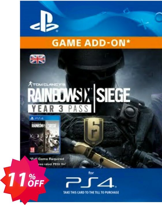 Tom Clancys Rainbow Six Siege: Year 3 Pass PS4 Coupon code 11% discount 