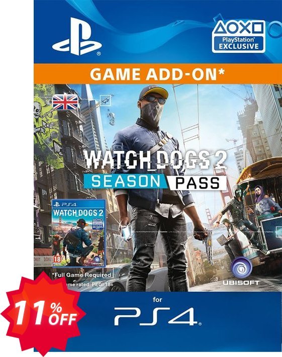 Watchdogs 2 Season Pass PS4 Coupon code 11% discount 