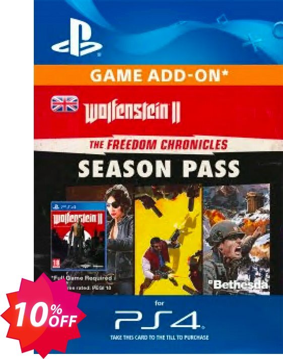 Wolfenstein II 2: The Freedom Chronicles Season Pass PS4 Coupon code 10% discount 