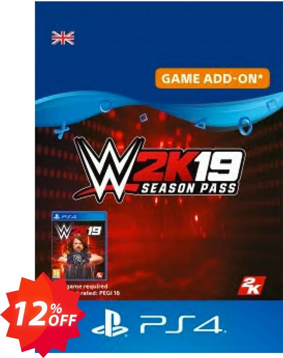 WWE 2K19 Season Pass PS4 Coupon code 12% discount 