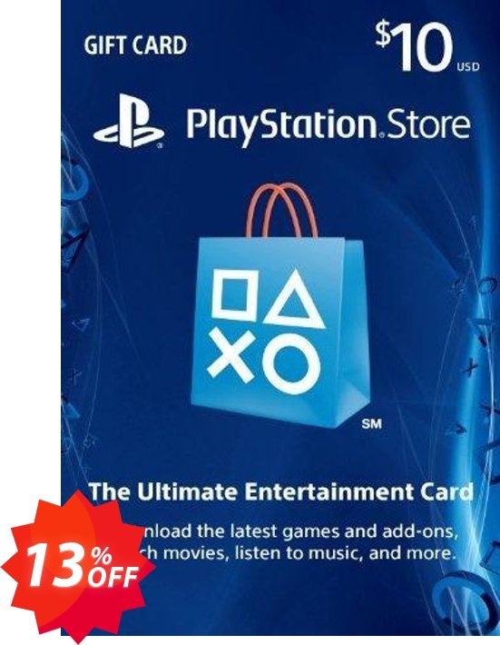 $10 PS Store Gift Card - PS Vita/PS3/PS4 Code Coupon code 13% discount 
