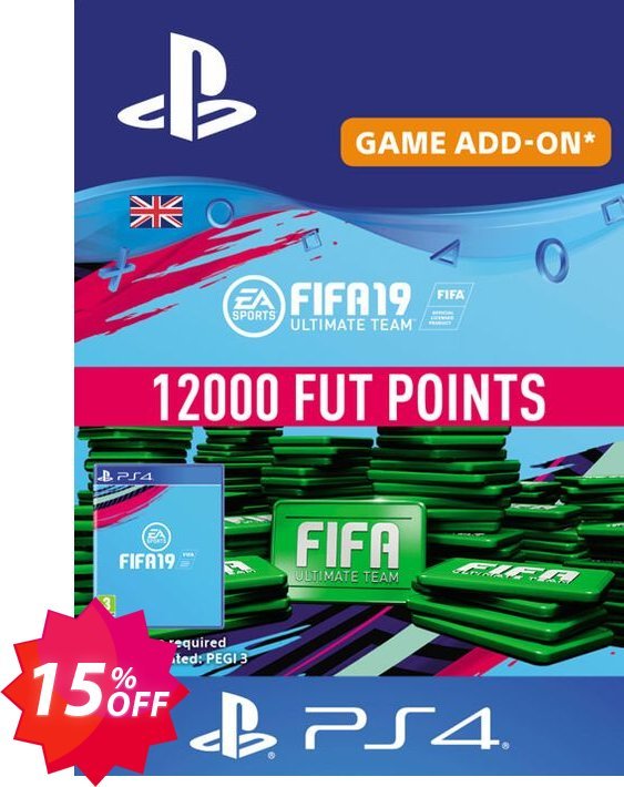 12000 FIFA 19 Points PS4 PSN Code - UK account Coupon code 15% discount 