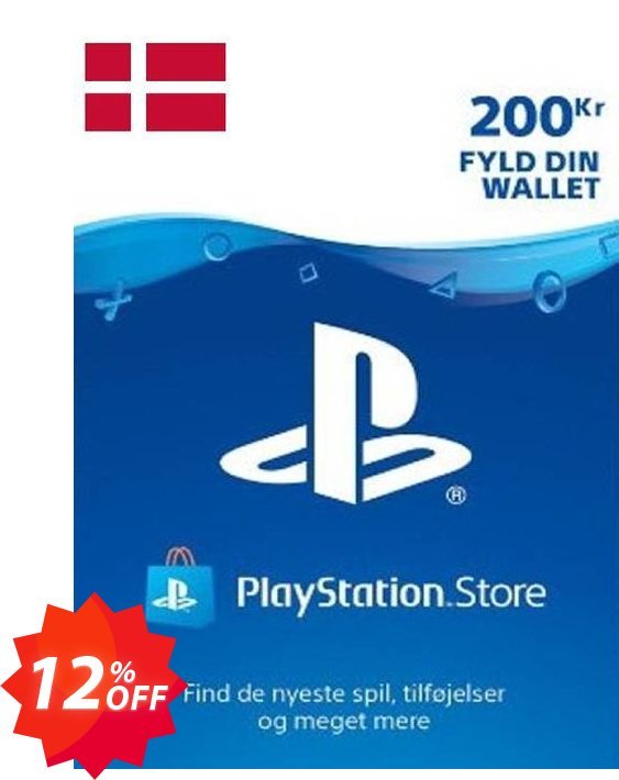 PS Network, PSN Card 200 DKK, Denmark  Coupon code 12% discount 