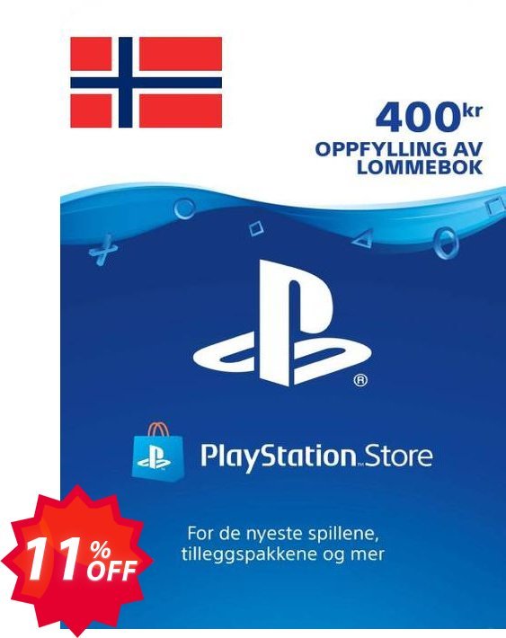 PS Network, PSN Card 400 NOK, Norway  Coupon code 11% discount 