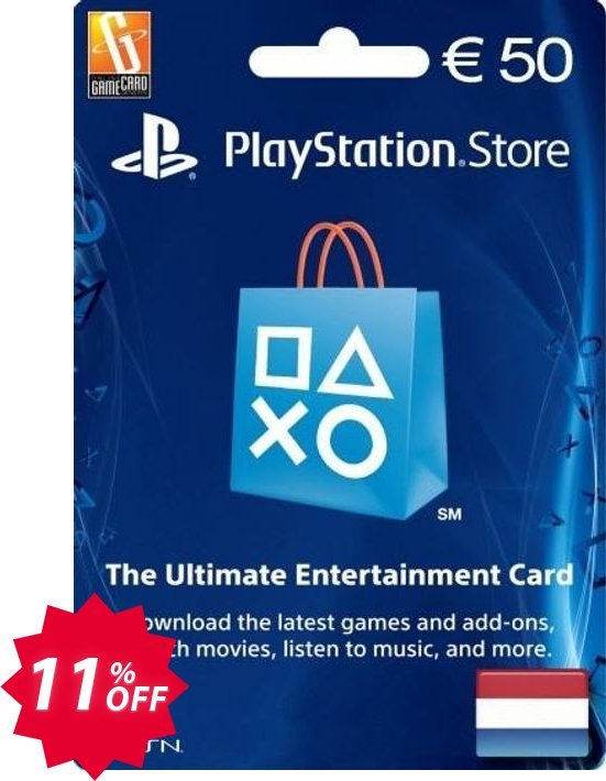 PS Network, PSN Card - 50 EUR, Netherlands  Coupon code 11% discount 