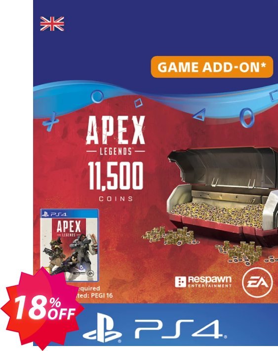 Apex Legends 11500 Coins PS4, UK  Coupon code 18% discount 