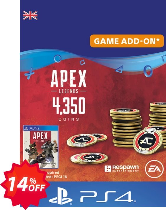 Apex Legends 4350 Coins PS4, UK  Coupon code 14% discount 