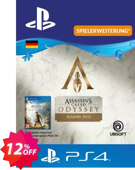 Assasins Creed Odyssey Season Pass PS4, Germany  Coupon code 12% discount 